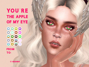 Sims 4 — Heart Cupid eyes vol.l (Face Paint) - HQ by HIDANNA — Heart Cupid eyes vol.l - Valentine's special heart-shaped