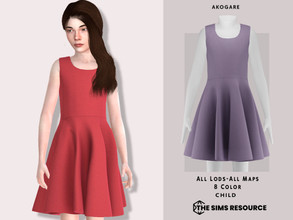 Sims 4 — Annabel Dress by _Akogare_ — Akogare Annabel Dress -8 Colors - New Mesh (All LODs) - All Texture Maps - HQ