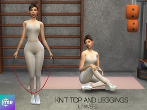 Sims 4 — SYDNEY - KNIT TOP by linavees — Original Mesh 3 colors - blue and pink Custom thumbnail Base game compatible