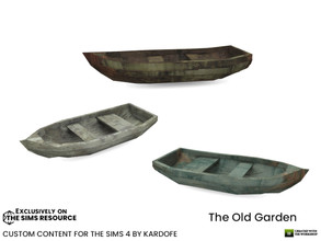 Sims 4 — The Old Garden Boat by kardofe — Old boat, made of weathered wood, cloned into an armchair, so that the sim can