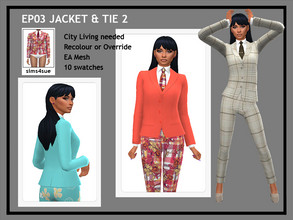 Sims 4 — EP03 Jacket & Tie 2 by sims4sue — One of 2 Jacket & Tie recolours from the City Living Pack, with 10