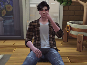 Sims 4 — Male poses #10 by Simmer_creator9 — Poses from gumroad 6 male poses sitting on the ground