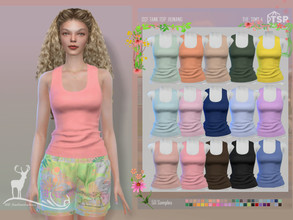 Sims 4 — TANK TOP HUNANG by DanSimsFantasy — This sleeveless shirt can be useful for daily wear, sports outfits, even for