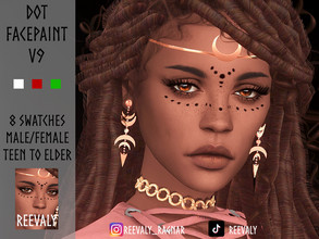 Sims 4 — Dot Facepaint V9 by Reevaly — 8 Swatches. Teen to Elder. Male and Female. Base Game compatible. Please do not