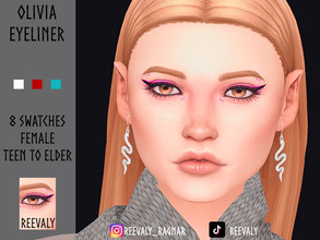 Sims 4 — Olivia Eyeliner by Reevaly — 8 Swatches. Teen to Elder. Female. Base Game compatible. Please do not reupload.