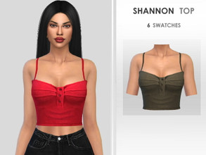 Sims 4 — Shannon Top by Puresim — Tank top in 6 swatches.