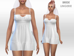 Sims 4 — Bride Lingerie by Puresim — White babydoll lingerie.