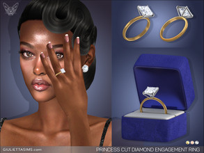 Sims 4 — Princess Cut Diamond Engagement Ring by feyona — Princess Cut Diamond Engagement Ring comes with 3 color swathes