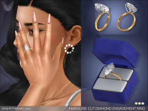 Sims 4 — Marquise Cut Diamond Solitaire Engagement Ring by feyona — Marquise Cut Diamond Solitaire Engagement Ring comes