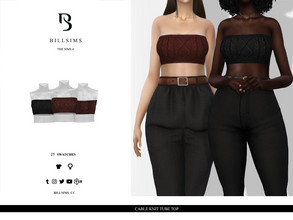 Sims 4 — Cable Knit Tube Top by Bill_Sims — This top features a cable knit design and a strapless neckline! - Female,