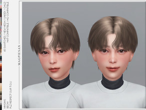 Sims 4 — Beom Hair for Child by magpiesan — Long bangs hair in 65 colors for Child. HQ compatible and hat chops included.