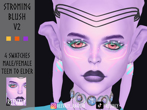 Sims 4 — Stroming Blush V2 by Reevaly — 4 Swatches. Teen to Elder. Male and Female. Base Game compatible. Please do not