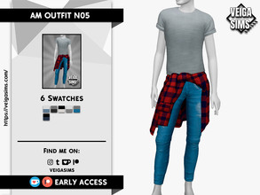 Sims 4 — [Patreon] AM OUTFIT N05 by David_Mtv2 — - For teen to elder; - 6 swatches; - New mesh with all LODs; - New maps.