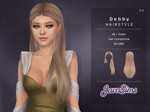 Sims 4 — Debby - S3 (Hairstyle) by Mystic Studios — -Female -T/YA/A/E -84+ Colors -New Mesh! -Hat Compatible! -Custom