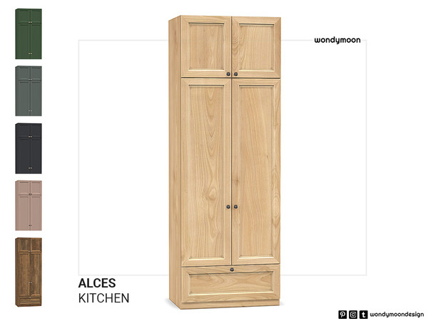 Sims 4 — Alces Tall Cabninet by wondymoon — Alces Kitchen Tall Cabninet Wondymoon Sims 4 Creations | 2023