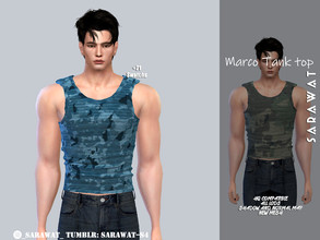 Sims 4 — Marco Tank top- Sarawat by Sarawat — New mesh HQ COMPATIBLE Is for male sims 21 swatchs Shadow and normal map