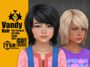 Sims 4 — Vandy Hair by GoAmazons — >Base game compatible hairstyle >Hat compatible >Child (both frames) >30