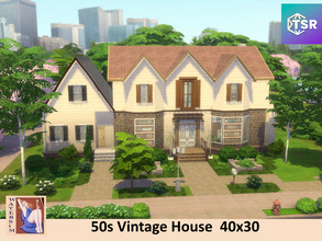 Sims 4 — ws 50s Vintage House - No CC by watersim44 — Welcome in this 50s Vintage House Living, Kitchen, Dining, Bath-