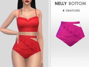 Sims 4 — Nelly Bottom by Puresim — Ruffle bottoms in 4 swatches.