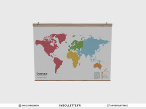Sims 4 — Highschool Classroom - Geography map (simlish) by Syboubou — World map with simlish legends. (4 versions)