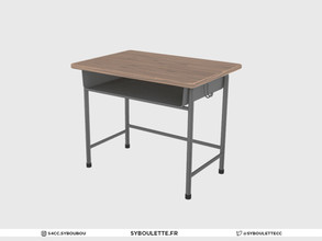 Sims 4 — Highschool Classroom - Desk by Syboubou — Class desk assorted with the chair from the same set. Scratched top