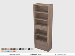 Sims 4 — Highschool Classroom - Shelves (one tile) by Syboubou — Empty bookshelves available in 16 swatches