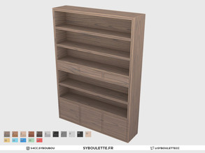 Sims 4 — Highschool Classroom - Shelves (two tiles) by Syboubou — Empty bookshelves available in 16 swatches
