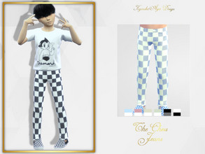 Sims 4 — The Chess Child Jeans by KyoukoAya — Bottom Jeans Child The chess 7 swatches by KyoukoAya