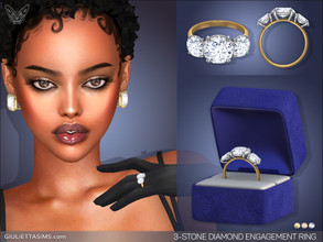 Sims 4 — 3-Stone Diamond Engagement Ring by feyona — 3-Stone Diamond Engagement Ring comes with 3 color swathes (white,