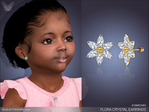 Sims 4 — Flora Crystal Earrings For Toddlers  by feyona — Flora Crystal Earrings For Toddlers comes with 6 swatches. * 6