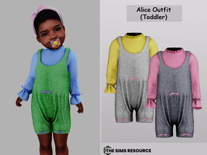 Sims 4 — Alice Outfit (toddlers) by couquett — Outfit for your cute kids sims - 16 swatches - new mesh - HQ mod