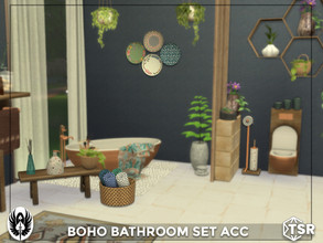 Sims 4 — Boho Bathroom Set Acc. by nemesis_im — Sets of furniture from Boho Bathroom Set This set includes 7 items: -