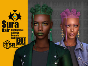 Sims 4 — Sura Hair by GoAmazons — >Base game compatible female hairstyle >Hat compatible >From Teen to Elder