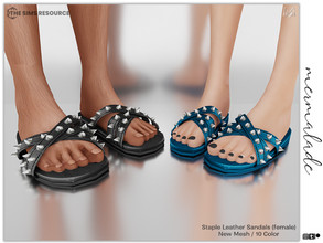 Sims 4 — Staple Leather Sandals (female) S119 by mermaladesimtr — New Mesh 10 Swatches All Lods All Maps Teen to Elder