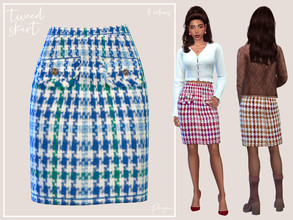 Sims 4 — TweedSkirt by Paogae — Classic, classy, always fashionable, timeless, the tweed skirt, in eight colours, can't