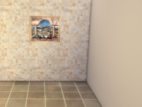 Sims 4 — Kitchen Wall Set With Mural 1 by yuxmara2710 — Kitchen Wall Set With Mural