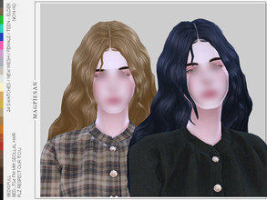 Sims 4 — Seollal hair by magpiesan — Waves hair in 24 colors for female Non HQ. Created by BED of Team Magpiesan