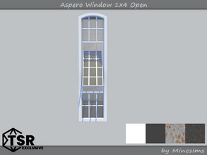 Sims 4 — Aspero Window 1x4 Open by Mincsims — 1 tile, medium wall 4 swatches