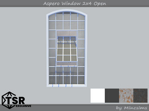 Sims 4 — Aspero Window 2x4 Open by Mincsims — 2 tiles, medium wall 4 swatches