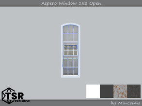 Sims 4 — Aspero Window 1x3 Open by Mincsims — 1 tile, short wall 4 swatches