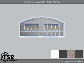 Sims 4 — Aspero Window 4x2 Open by Mincsims — 4 tiles, short wall 4 swatches