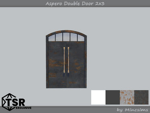 Sims 4 — Aspero Double Door 2x3 by Mincsims — 2 tiles, short wall 4 swatches