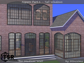 Sims 4 — Aspero Part.1 - Tall Windows by Mincsims — These windows can be found in Medium Wall. 2 Grunge textures make the