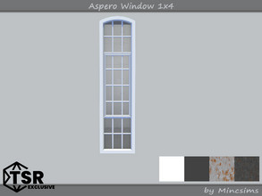 Sims 4 — Aspero Window 1x4 by Mincsims — 1 tile, medium wall 4 swatches