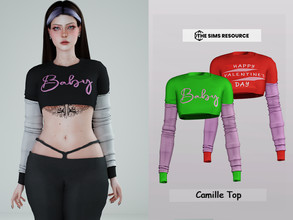 Sims 4 — Camille top by couquett — Top For your female sims -13 swatches - new mesh - HQ mod Compatible - Custom