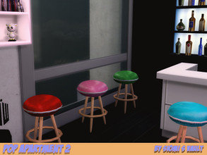 Sims 4 — Pop Apartment II Seat by siomisvault — I named it seat but surprise!!! ARE MACARONS and bar stoooools! I