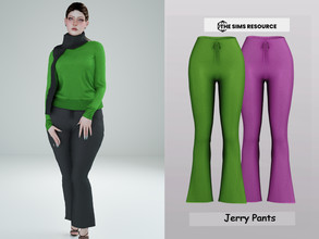 Sims 4 — Jerry Pants by couquett — Confortable pants for your female sims - 10 swatches - new mesh - HQ mod Compatible -