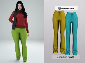 Sims 4 — Jennifer Pants by couquett — Confortable pants for your female sims - 8 swatches - new mesh - HQ mod Compatible