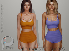 Sims 4 — High waisted shorts by pizazz — Sims 4. Base Game fits all-sized sims. High-waisted shorts. Make it your own