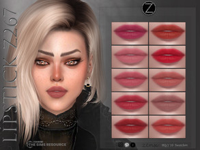 Sims 4 — LIPSTICK Z267 by ZENX — -Base Game -All Age -For Female -10 colors -Works with all of skins -Compatible with HQ